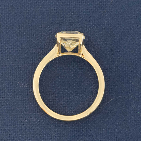 2.49ct Old Mine Cut Diamond Half-Bezel "Broadway" Solitaire