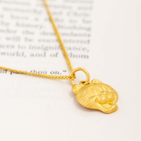 24kt gold year of the tiger pendant necklace – alternate view 3