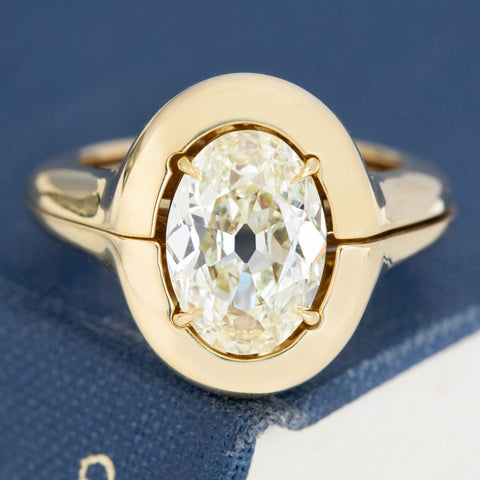 2.50ct Oval Cut Diamond Solitaire with Jacket, GIA N SI2