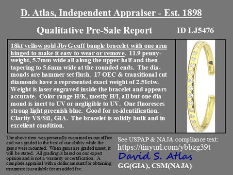 2.51ctw Old European Cut Hinged Cuff