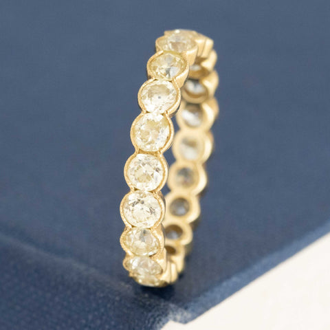 2.52ctw Old European Cut Diamond Half Bezel Eternity