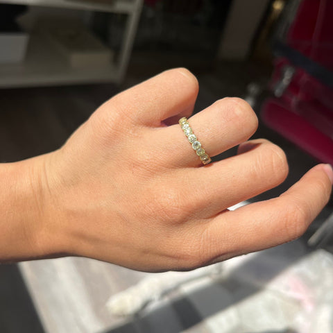 2.52ctw Old European Cut Diamond Half Bezel Eternity