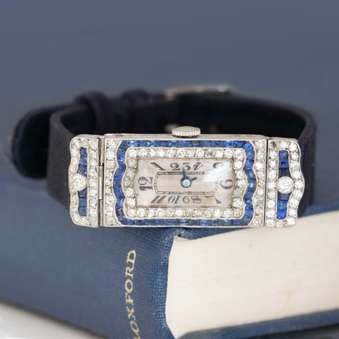2.60ctw Antique Diamond & Sapphire Dress Watch, by Audemars Piguet