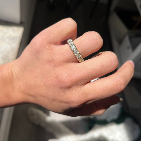 2.63ctw Old European Cut Diamond 3/4 Eternity Band