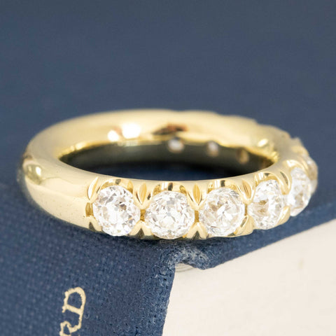 2.63ctw Old European Cut Diamond 3/4 Eternity Band