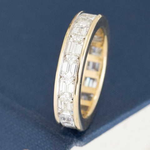 2.67ctw Emerald Cut Diamond Channel Set Eternity Band