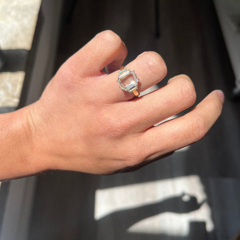2.69ctw Portrait Cut Diamond Trilogy Ring GIA D VVS2