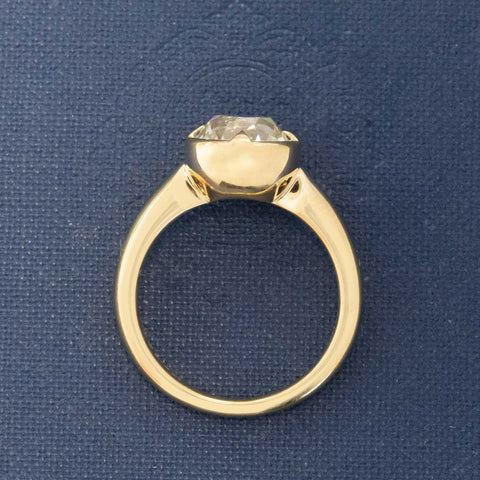 2.74ct Old Mine Cut Diamond Fairfax Bezel Solitaire
