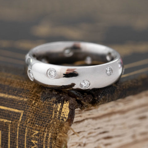 Vintage diamond scatter band in platinum – alternate view 3