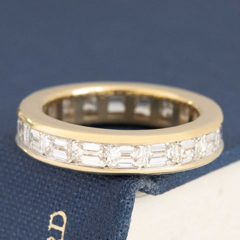 2.83ctw Emerald Cut Diamond Channel Set Eternity Band