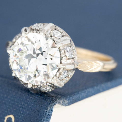 Vintage-style collet-set Old European Cut diamond ring
