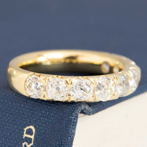 2.86ctw Old European Cut Diamond Half-Eternity Band