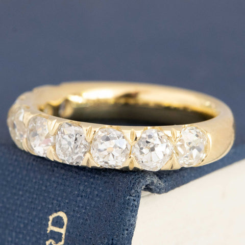 2.86ctw Old European Cut Diamond Half-Eternity Band