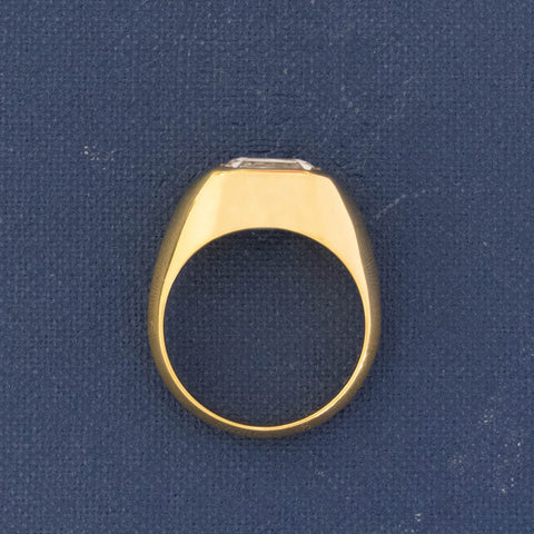 2.93ct Light Yellow (No Heat) Sapphire Bezel Solitaire