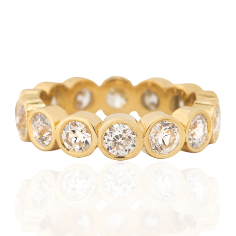 2.47ctw Old European Cut Diamond Bezel Eternity Band