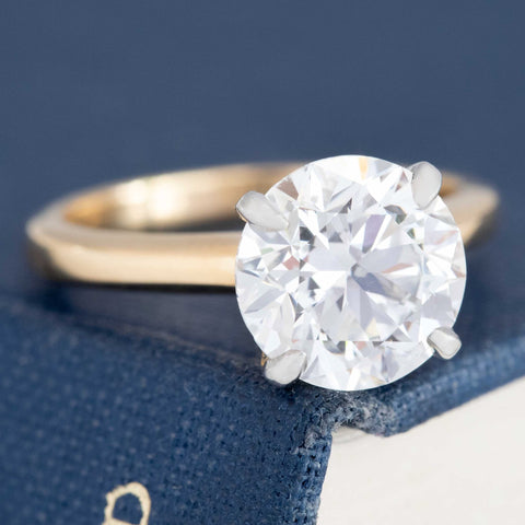 3.01ct Round Brilliant Cut Diamond Solitaire, GIA E SI2 EX EX EX
