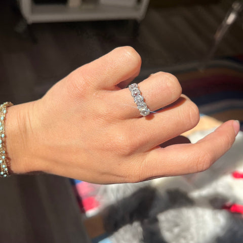 3.02ctw Cushion Cut Diamond 5-Stone Band