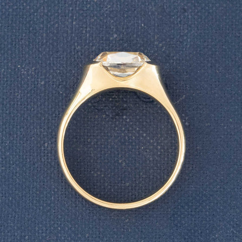 3.03ct Old Mine Cut Diamond Half-Bezel Solitaire, GIA K SI1