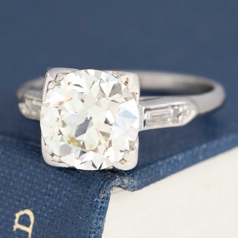 3.05ct Art Deco Old European Cut Diamond Solitaire, GIA N SI1