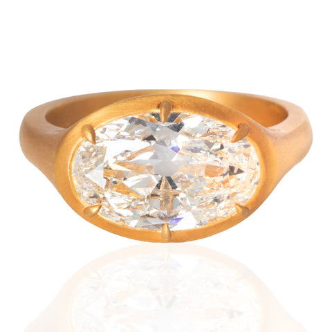3.05ct Oval Cut Diamond Collet Solitaire, GIA K SI2