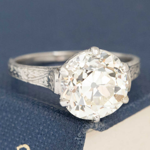3.07ct Edwardian Old European Cut Diamond Solitaire