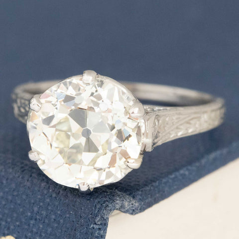 3.07ct Edwardian Old European Cut Diamond Solitaire