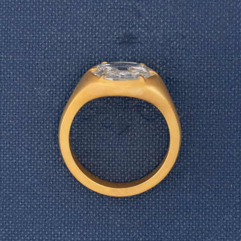 3.08ct Old Mine Cut Diamond Collet Solitaire, GIA