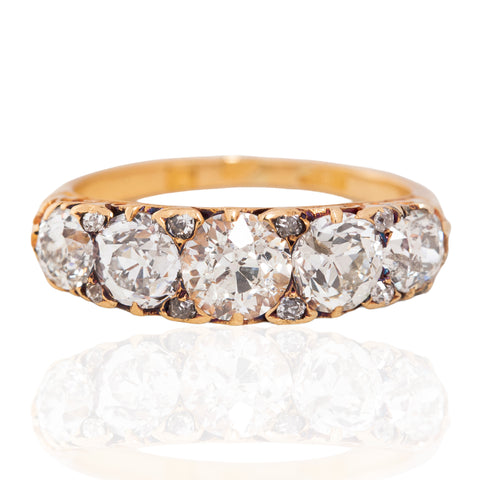 3.16ctw Antique Old European Cut Diamond Scroll Ring