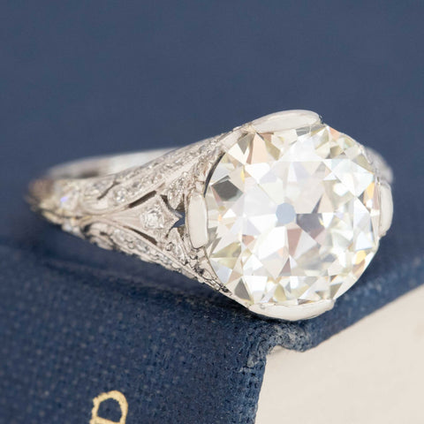 3.19ct Edwardian Old European Cut Diamond Solitaire, GIA M VS1