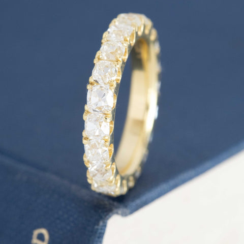 3.20ctw Old Mine Cut Diamond Eternity Band
