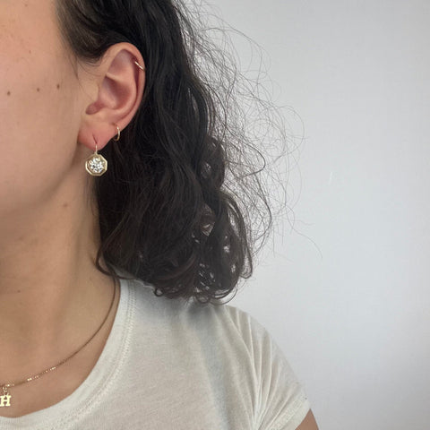 3.23ctw Transitional Cut Diamond Drop Earrings, GIA