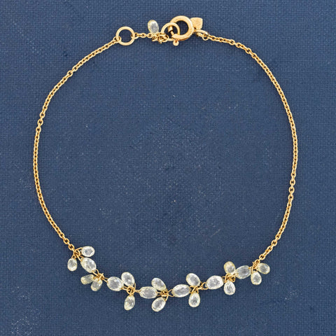 3.24ctw Briolette Cut Diamond Cluster Bracelet