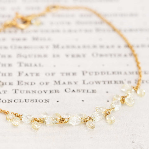 3.24ctw Briolette Cut Diamond Cluster Bracelet
