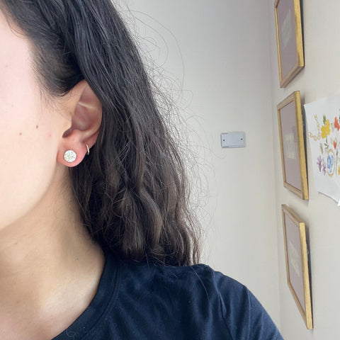3.24ctw Old European Cut Diamond Stud Earrings