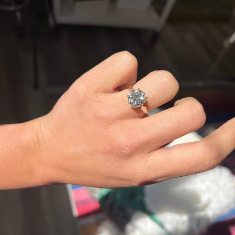 old mine cut solitaire on hand