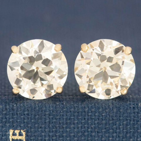 3.24ctw Old European Cut Diamond Stud Earrings