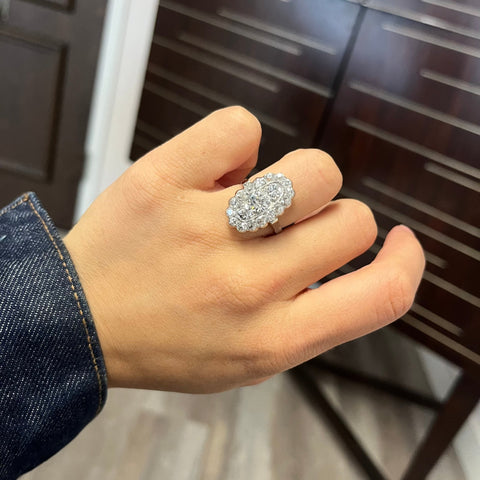 3.27ctw Antique Diamond Cluster Ring