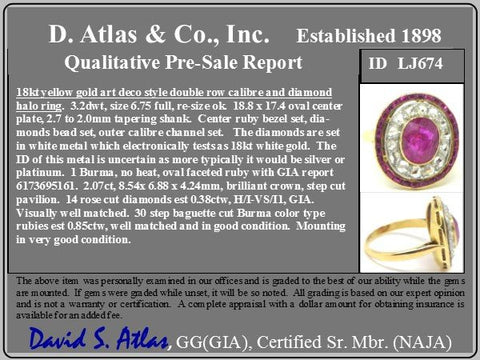 3.30ctw Rose Cut Diamond & Burma No-Heat Ruby Cluster Ring, French