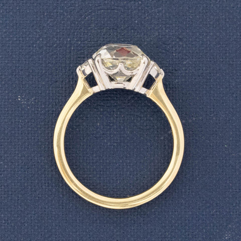 3.30ctw Old Mine Cut Diamond Trilogy Ring