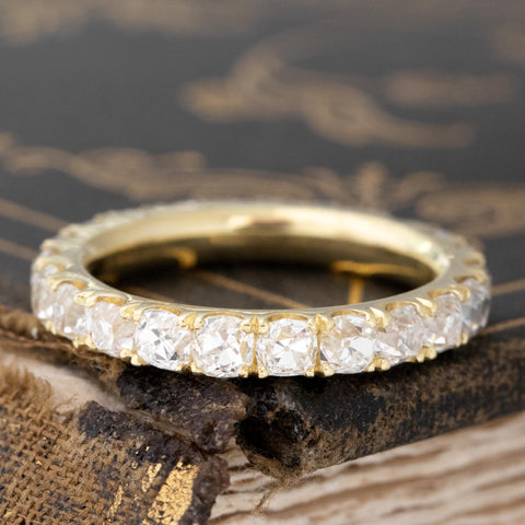 3.31ctw Old Mine Cut Diamond Eternity Band