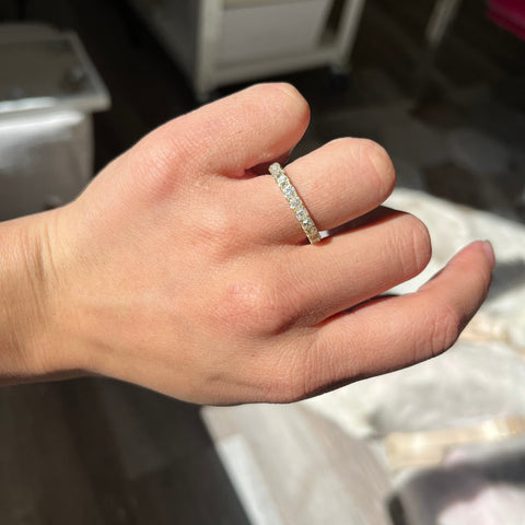 3.31ctw Old Mine Cut Diamond Eternity Band