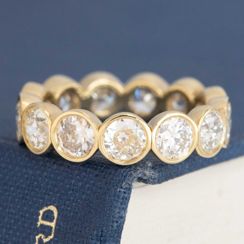 3.40ctw Old European Cut Diamond Bezel Eternity
