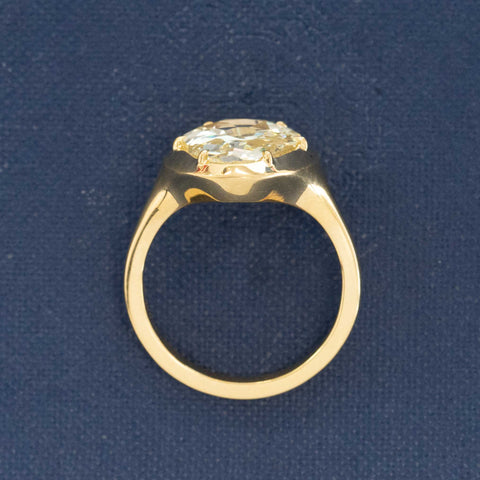3.45ct Antique Pear Rose Cut Diamond Collet Solitaire, GIA