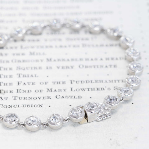 3.51ctw Old European Cut Diamond Collet Tennis Bracelet