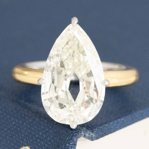 3.72ct Pear Cut Diamond Solitaire by Taffin