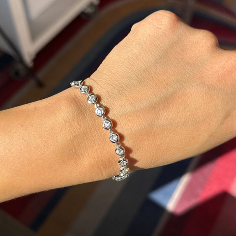3.75ctw Old European Cut Diamond Compass Tennis Bracelet