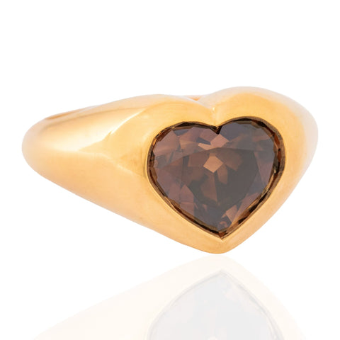 3.84ct Heart Cut Diamond Bezel Solitaire, GIA