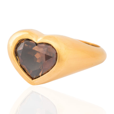 3.84ct Heart Cut Diamond Bezel Solitaire, GIA