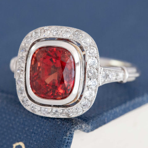 3.85ctw Spinel Diamond Halo Ring