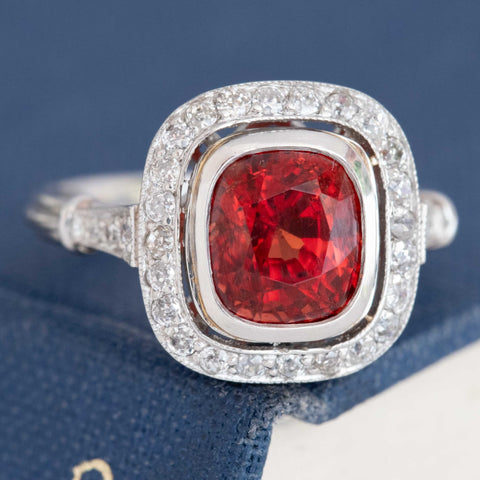 3.85ctw Spinel Diamond Halo Ring